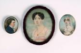 NAISH William A Miniature Portrait Of A Young Lady With A Lace Veil, White Gown And Jewellery, Against A Sky Background NAISH William A Miniature Portrait Of A Young Lady With A Lace Veil, White Gown And Jewellery, Against A Sky Background