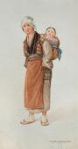nakayama t A Japanese Woman Carring Her Child nakayama t A Japanese Woman Carring Her Child