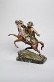 NANNINI A. A Bronzed Spelter Equestrian Group Of Napoleon NANNINI A. A Bronzed Spelter Equestrian Group Of Napoleon