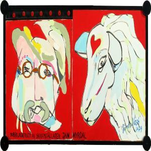 Jorgen Nash - Dubbelporträtt Av Skriftställaren Jan Myrdal