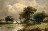 NASMYTH Patrick, Peter Rural Landscape With Cottage And Cows Watering NASMYTH Patrick, Peter Rural Landscape With Cottage And Cows Watering