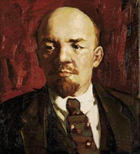 Andrei Usman Nazmutdinovich Abdulov - Portrait Of Vladimir Lenin With Red ...