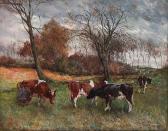 NEERVOORT Jan C. Autumnal Landscape With Grazing Cows NEERVOORT Jan C. Autumnal Landscape With Grazing Cows