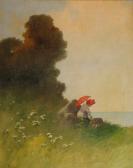 NEOGRADY Antal Woman With Red Parasol NEOGRADY Antal Woman With Red Parasol