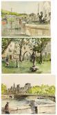 NEYRAC de Guy A Group Of Paris Watercolors NEYRAC de Guy A Group Of Paris Watercolors