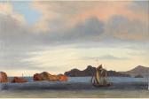 NIELSEN Amaldus Clarin Skandinavische Küstenansicht M. Segler NIELSEN Amaldus Clarin Skandinavische Küstenansicht M. Segler