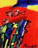 NIELSEN Knud Composition With Figures In Red NIELSEN Knud Composition With Figures In Red