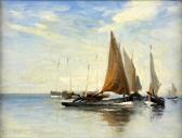 NISBET Robert Buchan Seascape With Moored Boats NISBET Robert Buchan Seascape With Moored Boats
