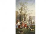 NOEL Jules Achille An Elegant Company In The Grounds Of A Country NOEL Jules Achille An Elegant Company In The Grounds Of A Country