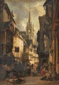 NOEL Jules Achille The Bustling Market NOEL Jules Achille The Bustling Market