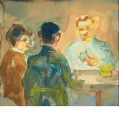 NOLDE Emil Hansen Drei Kartenspieler An Einem Tisch, Cospeda NOLDE Emil Hansen Drei Kartenspieler An Einem Tisch, Cospeda