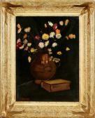 NOLTEE Cornelis, Cor Book And Vase Of Flowers NOLTEE Cornelis, Cor Book And Vase Of Flowers