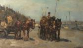 NOLTEE Cornelis, Cor Horse-drawn Carts On A Sunlit Quay NOLTEE Cornelis, Cor Horse-drawn Carts On A Sunlit Quay