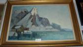 NORMAN Knut Fjordlandskap Med Stuga NORMAN Knut Fjordlandskap Med Stuga