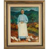 NORTHUP Anne Portrait Of A Woman Farmer With Chickens NORTHUP Anne Portrait Of A Woman Farmer With Chickens