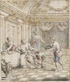 NOVELLI Pier Antonio III Scène D'intérieur Avec Une Femme Entourée De Serviteurs NOVELLI Pier Antonio III Scène D'intérieur Avec Une Femme Entourée De Serviteurs