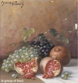 NOWAK Franz Still Life Of Grapes And Pomegranates; Also Three Companion Stilllifes NOWAK Franz Still Life Of Grapes And Pomegranates; Also Three Companion Stilllifes
