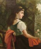 NOYES Mary Portrait Of A Young Woman Seatedthree-quarter Length Turned To The Right On A Terrace NOYES Mary Portrait Of A Young Woman Seatedthree-quarter Length Turned To The Right On A Terrace