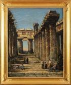 NUMANS Auguste Villageois Dans Des Ruines Antiques NUMANS Auguste Villageois Dans Des Ruines Antiques