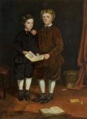 NURSEY Claude Lorraine A Double Portrait Of Two Boys In The School Room NURSEY Claude Lorraine A Double Portrait Of Two Boys In The School Room