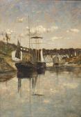 O KELLY Aloysius C. Boats And Wooded Harbour Scene, Pont-aven O KELLY Aloysius C. Boats And Wooded Harbour Scene, Pont-aven