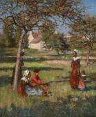 O KELLY Aloysius C. Breton Figures In An Orchard O KELLY Aloysius C. Breton Figures In An Orchard