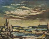 O'NEILL Daniel Coastal Landscape With Moored Boats O'NEILL Daniel Coastal Landscape With Moored Boats