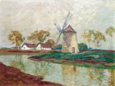 OLGYAY Ferenc Landscape With Watershore And Windmill OLGYAY Ferenc Landscape With Watershore And Windmill