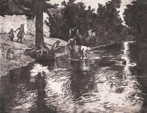 Emil Orlik - Washer Women By The Vltava