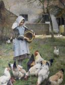 OSBORNE Walter Frederick Feeding The Chickens OSBORNE Walter Frederick Feeding The Chickens