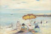 OTTMANN Henri Plage Avec Personnages OTTMANN Henri Plage Avec Personnages