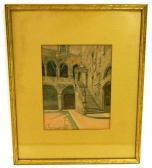 PACINI V. Showing View Of Outdoor Chateau Courtyard And Staircase PACINI V. Showing View Of Outdoor Chateau Courtyard And Staircase