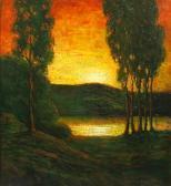 PACKER Fred L. Eucalyptus Trees Near A Bay At Sunset PACKER Fred L. Eucalyptus Trees Near A Bay At Sunset