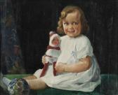 PADDEN Percy Portrait Of Daphne, The Artist's Daughter, With Doll PADDEN Percy Portrait Of Daphne, The Artist's Daughter, With Doll