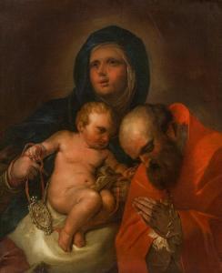 Paolo Pagani - Madonna With Child And Saint Liborius Of Le Mans