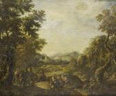 PAGANO Michele A Wooded Landscape With Peasants On Theirmules Travelling On A Country Path PAGANO Michele A Wooded Landscape With Peasants On Theirmules Travelling On A Country Path