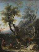 PAGANO Michele Wooded Landscape With Figures PAGANO Michele Wooded Landscape With Figures