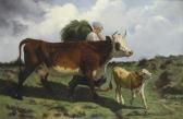 PALIZZI Giuseppe Contadina, Mucca E Vitellino PALIZZI Giuseppe Contadina, Mucca E Vitellino