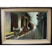 PALMERO DE GREGORIO Alfredo Street Scene With Horses And Carriage PALMERO DE GREGORIO Alfredo Street Scene With Horses And Carriage