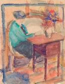 PANKIEWICZ Jozef Interior. Artist's Wife By The Desk PANKIEWICZ Jozef Interior. Artist's Wife By The Desk