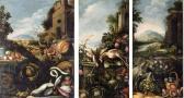 PAOLETTI Paolo Leeks And Cabbages On A Ledge With Mushrooms, Figs, Onions Andcabbages By Ruins In A River Landscape PAOLETTI Paolo Leeks And Cabbages On A Ledge With Mushrooms, Figs, Onions Andcabbages By Ruins In A River Landscape