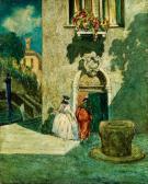 PAOLETTI Rodolfo Venezianische Szenerie Mit Zweimaskierten Personen Neben Einem Brunnen Vor Einem Palazzo Invenedig PAOLETTI Rodolfo Venezianische Szenerie Mit Zweimaskierten Personen Neben Einem Brunnen Vor Einem Palazzo Invenedig