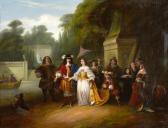 PARRIS Edmund Thomas Court Figures In A Garden Setting PARRIS Edmund Thomas Court Figures In A Garden Setting