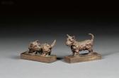 PARSONS Edith Barretto Stev. Pair Of Bookends Featuring Terriers: Standing Alert PARSONS Edith Barretto Stev. Pair Of Bookends Featuring Terriers: Standing Alert