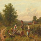 PAULMANN Joseph Landscape With Playing Children, In The Background Country House PAULMANN Joseph Landscape With Playing Children, In The Background Country House