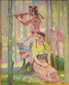 PAYNE Edwards Scene With Two Native Americans PAYNE Edwards Scene With Two Native Americans