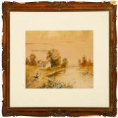 PAYNE J. A Woman Strolling Along A Stream PAYNE J. A Woman Strolling Along A Stream