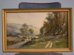 PEARSON Fred Figure With Cattle On A Rural Road Passing Through A Woodedlandscape PEARSON Fred Figure With Cattle On A Rural Road Passing Through A Woodedlandscape