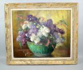 PEARSON Marguerite Stuber Still Life Of Lilacs In A Green Bowl PEARSON Marguerite Stuber Still Life Of Lilacs In A Green Bowl