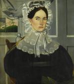 PECK Sheldon American Young Woman In Paneled Room PECK Sheldon American Young Woman In Paneled Room
